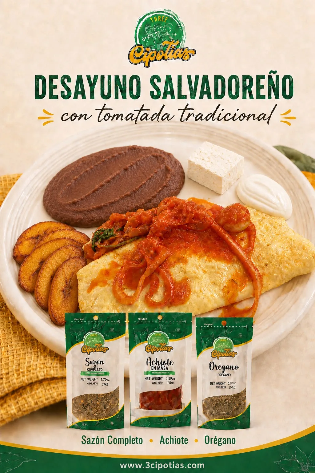 Desayuno Salvadoreño con Tomatada
