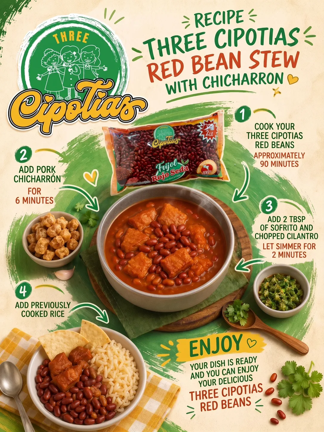 Silk Red Beans with Pork Rinds & Rice