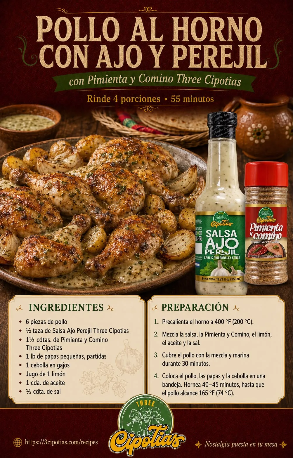 Baked Chicken with Garlic & Parsley